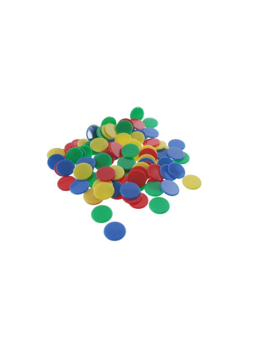 Bolsa de 100 fichas de juego en 4 colores de 1,5 cm de diámetro