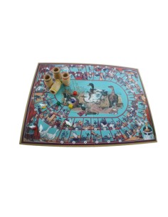 Juego de La Oca estilo vintage en caja de cartón con accesorios de madera, juego de mesa tradicional