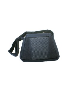 Bolso multiuso étnico hippie asas  tejido algodón color gris oscuro 2