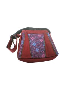 Bossa multiús ètnic hippie nanses teixit cotó color granat 2