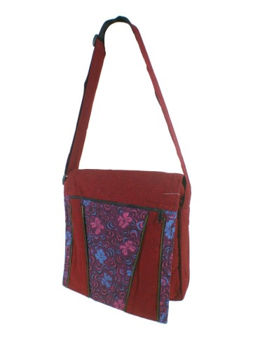 Sac hippie ethnique multicolore avec grenat de coton tissé