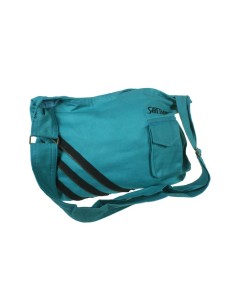 Bolso multiuso étnico hippie de algodón color azul cierre cremallera 2