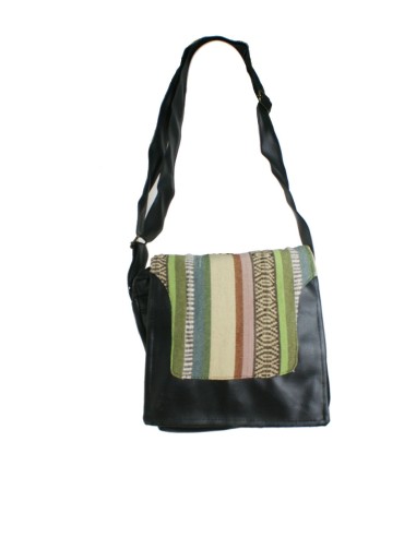  Bolso pequeño étnico solapa multicolor hippie color negro