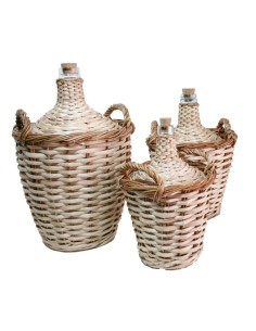 Garrafa Damajuana vidrio de 8l. forrada con caña almacenar vino y licor 2