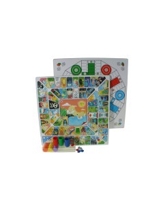 Plateau de jeu Parcheesi et Goose en bois pour 6 joueurs avec des jetons de jeu de société classiques. 2