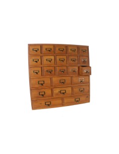 Cajonera piramidal de madera maciza con 23 cajones estilo rústico artesanal 2