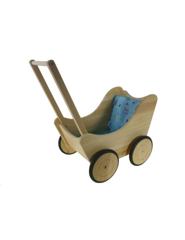 Landau de poupée en bois naturel avec chariot de literie jouet de poupée de style nordique.