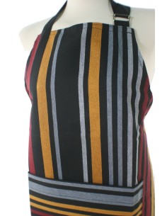 Tablier de cuisine avec bavette style classique à rayures multicolores 2