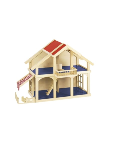 Casa de muñecas de madera sin accesorios para niños y niñas. Medidas: 62x45x81 cm.