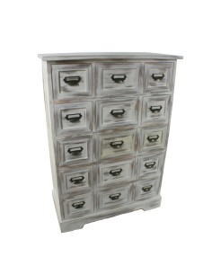 Commode 15 tiroirs blanc mariné