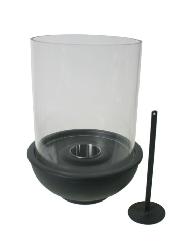 Lanterne ronde bio-cheminée pour usage intérieur et extérieur couleur noire