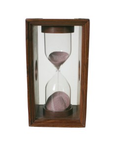 Reloj de arena giratorio 5 minutos de vitrina en madera decoración marina 2