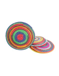 Dessous de plat fait main sous plaque fibre multicolore  2