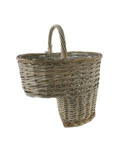 Grand panier ovale en osier poignées de rangement pique-nique maison