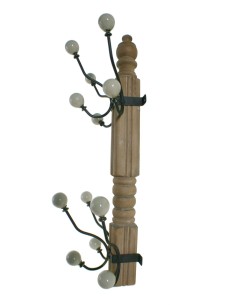 Colgador pared  un gancho de porcelana color blanco estilo vintage 2