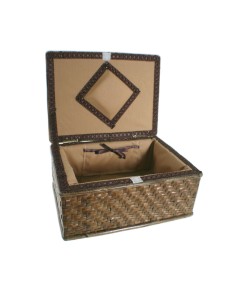 Petite boîte à couture en osier noyer pour accessoires de panier à coudre, broderie, canettes, paschwrk