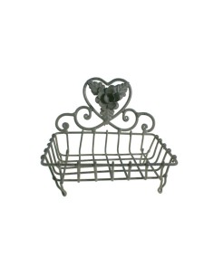 Porte-savon en métal au motif floral, finition gris rouille, accessoire de salle de bain de style nordique. 2
