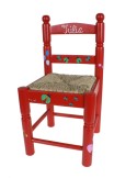 Cadira personalitzada amb el teu nom color i dibuixos de fusta seient boga per a nens nenes regal per bateig aniversari 