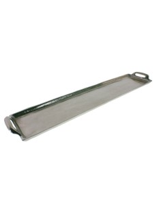 Grand plateau de poche en aluminium de style vintage long