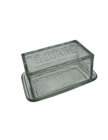 Beurrier en verre avec couvercle ustensile de cuisine rectangulaire de style rustique et table pour le petit déjeuner cadeau ori