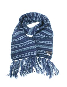 Bufanda de lana doble capa artesanal unisex de multicolor azul para el frio invierno regalo original. Medidas: 180x16 cm.