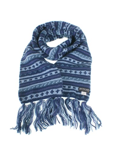  Écharpe unisexe en laine double couche bleu multicolore pour cadeau original d'hiver