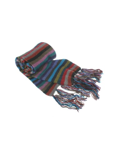 Écharpe unisexe en laine double couche bleu multicolore pour cadeau original d'hiver