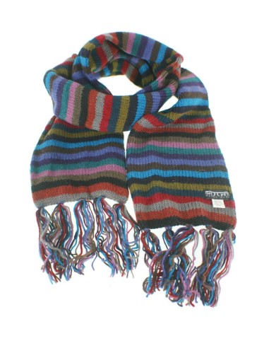 Écharpe unisexe en laine double couche bleu multicolore pour cadeau original d'hiver