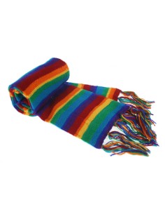 Bufanda de lana doble capa unisex color arcoíris para invierno regalo original 2
