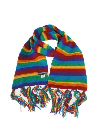 Écharpe en laine double couche unisexe couleur arc-en-ciel pour cadeau original d'hiver 