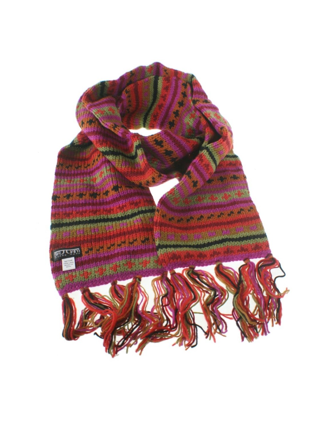 Bufanda lana doble invierno unisex multicolor regalo