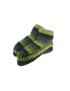 Patucos de lana artesanal para adulto unisex color verde para dormir calientes suave y cómodo para regalo.