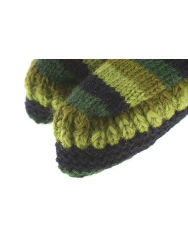 Patucos de lana adulto unisex artesanal color verde para regalo.