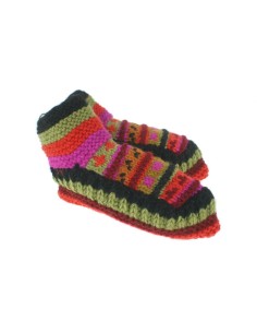 Patucos de lana artesanal para adulto unisex color naranja para dormir calientes suave y cómodo para regalo.
