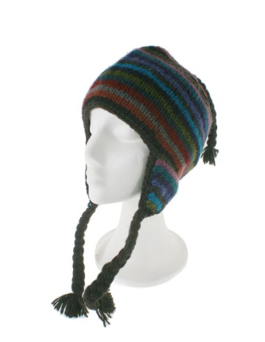 Chapeau d'hiver d'hiver d'hiver avec cache-oreilles et doublure polaire chaude brune multicolore pour femmes et homme