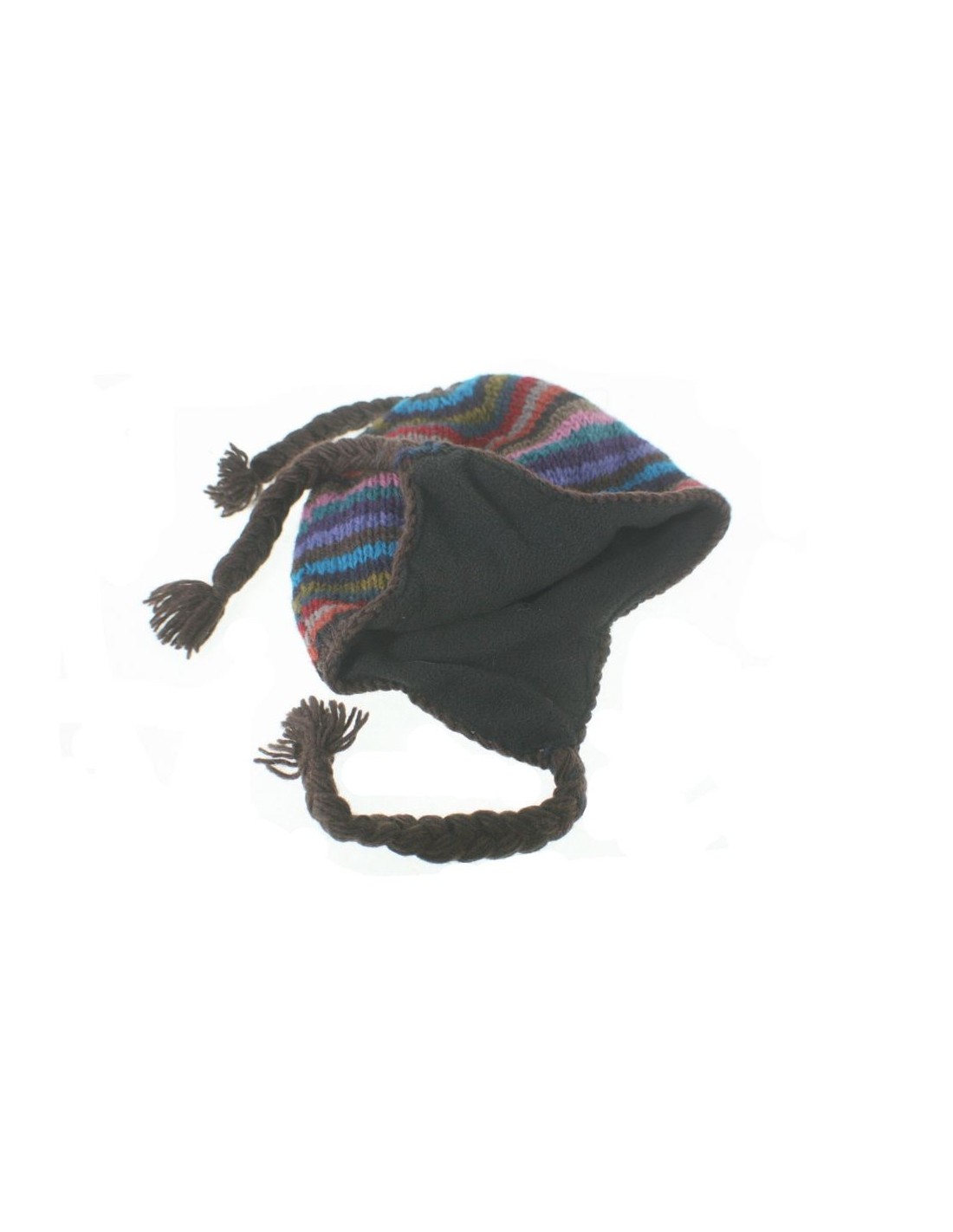 Chapeau d'hiver de laine avec doublure polaire brune unisexe