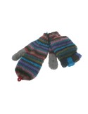 Guantes mitones con capucha de lana color azul artesanal guantes calientes suaves cómodos para el frio invierno guantes mitones