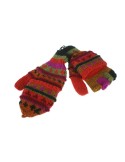 Guantes mitones con capucha de lana color naranja artesanal guantes calientes suaves cómodos para el frio invierno guantes mito