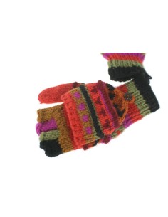 Gants de mitaines à capuche en laine orange fabriqués à la main chaud doux et confortable pour les gants d'hiver froids mitaines 2