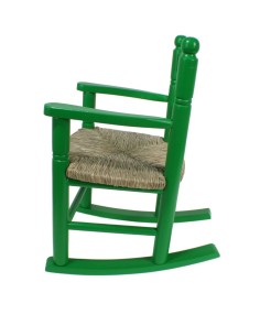 Chaise berçante pour enfants en bois et siège de quenouille vert pour cadeau original garçon fille 2