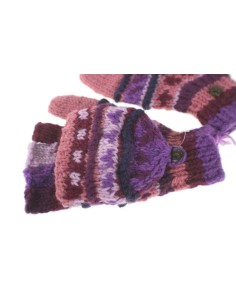 Gants de mitaines à capuche en laine lilas faits à la main gants chauds doux et confortables pour l'hiver froid mitaines unisexe 2