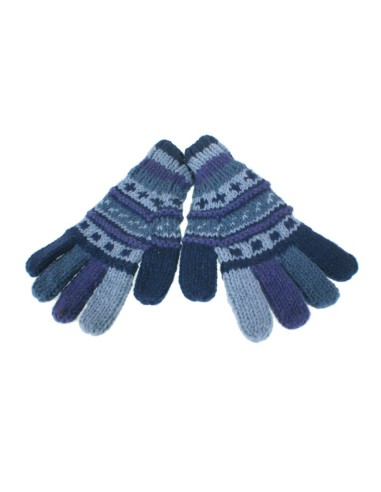 Gants en laine bleu chaud doux pour hiver gants unisexes faits à la main cadeau de style hippie original adulte