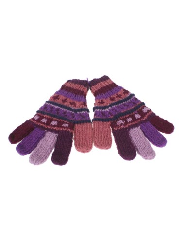 Gants en laine lilas doux et chauds pour hiver gants unisexes faits à la main cadeau de style hippie original adulte