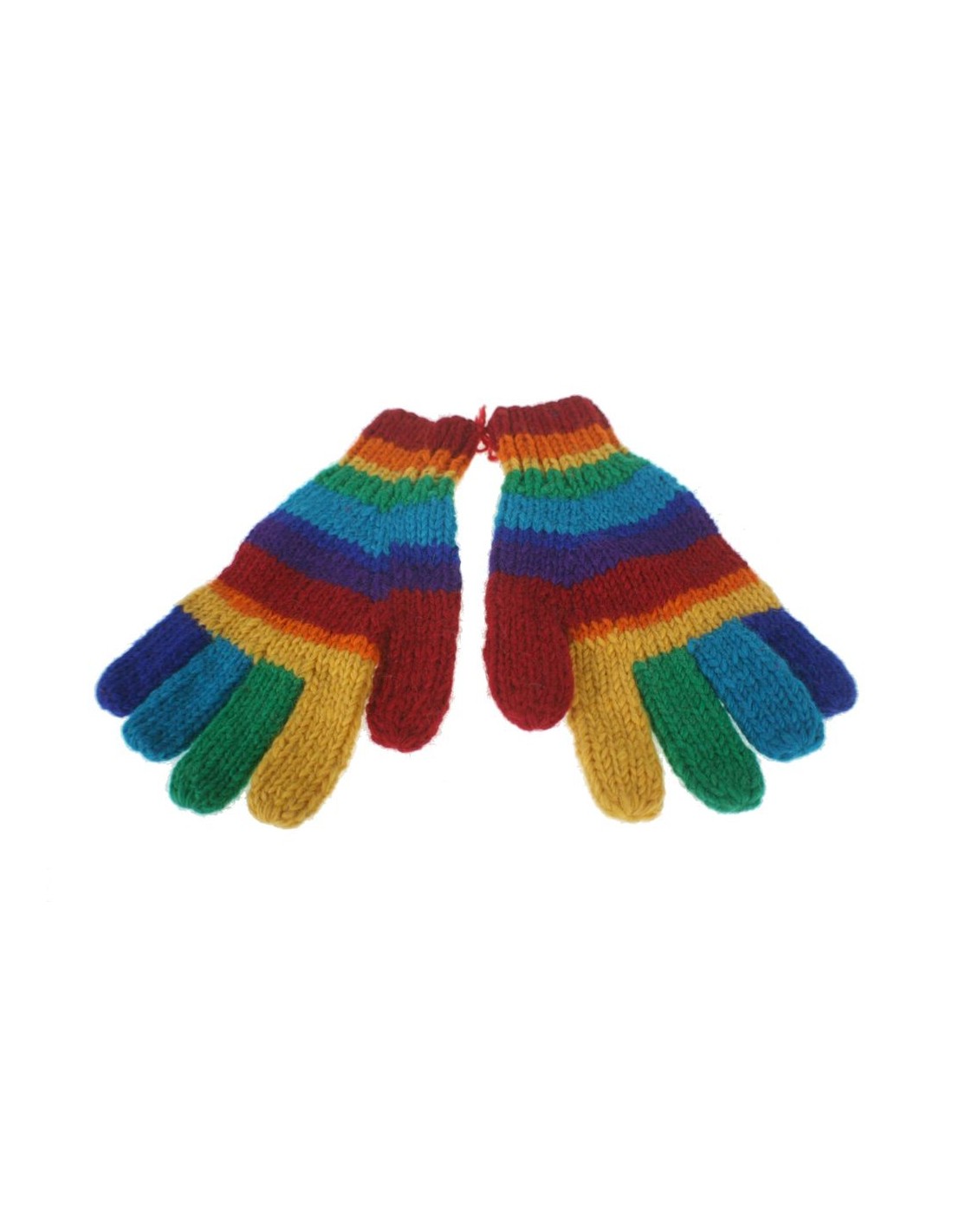 Guantes de lana color arcoíris calientes suaves para invierno guantes unisex artesanal adulto regalo original de estilo hippie