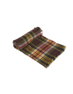 Bufanda estola básico color marrón estampado con cuadros complemento para tu look regalo original funcional moda mujer 2