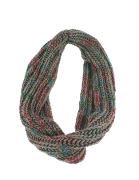 Bufanda de cuello redondo de punto suave bufanda multicolor calentador de cuello para el invierno. Medidas: 57x20 cm.
