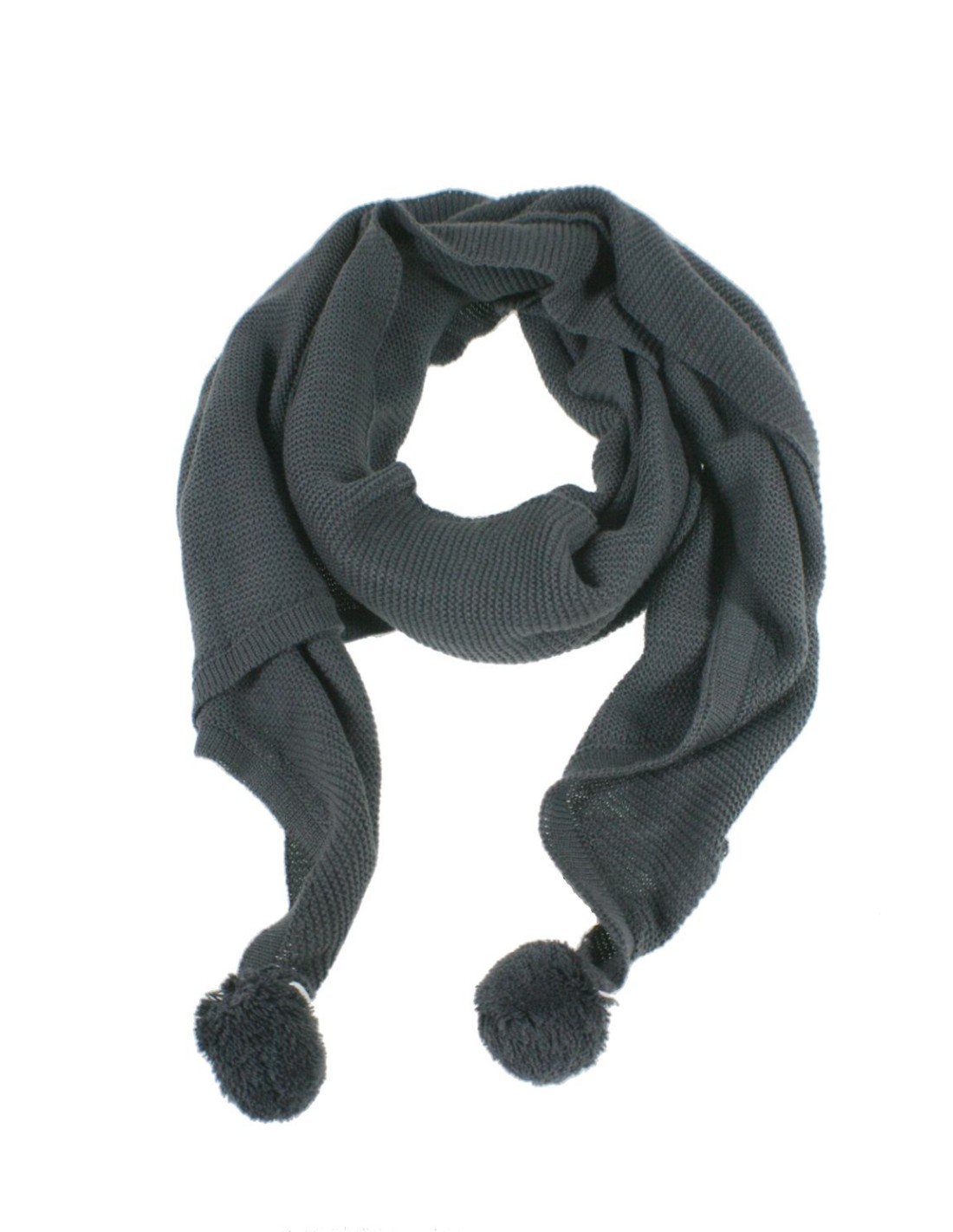 Bufanda invierno mujer color gris pompones regalo original