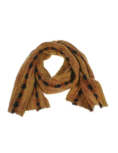 Bufanda de lana modelo unisex de color marrón para el frio invierno regalo original. Medidas: 160x23 cm.