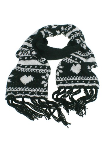 Foulard d'hiver noir avec cadeau original de dessins nordiques