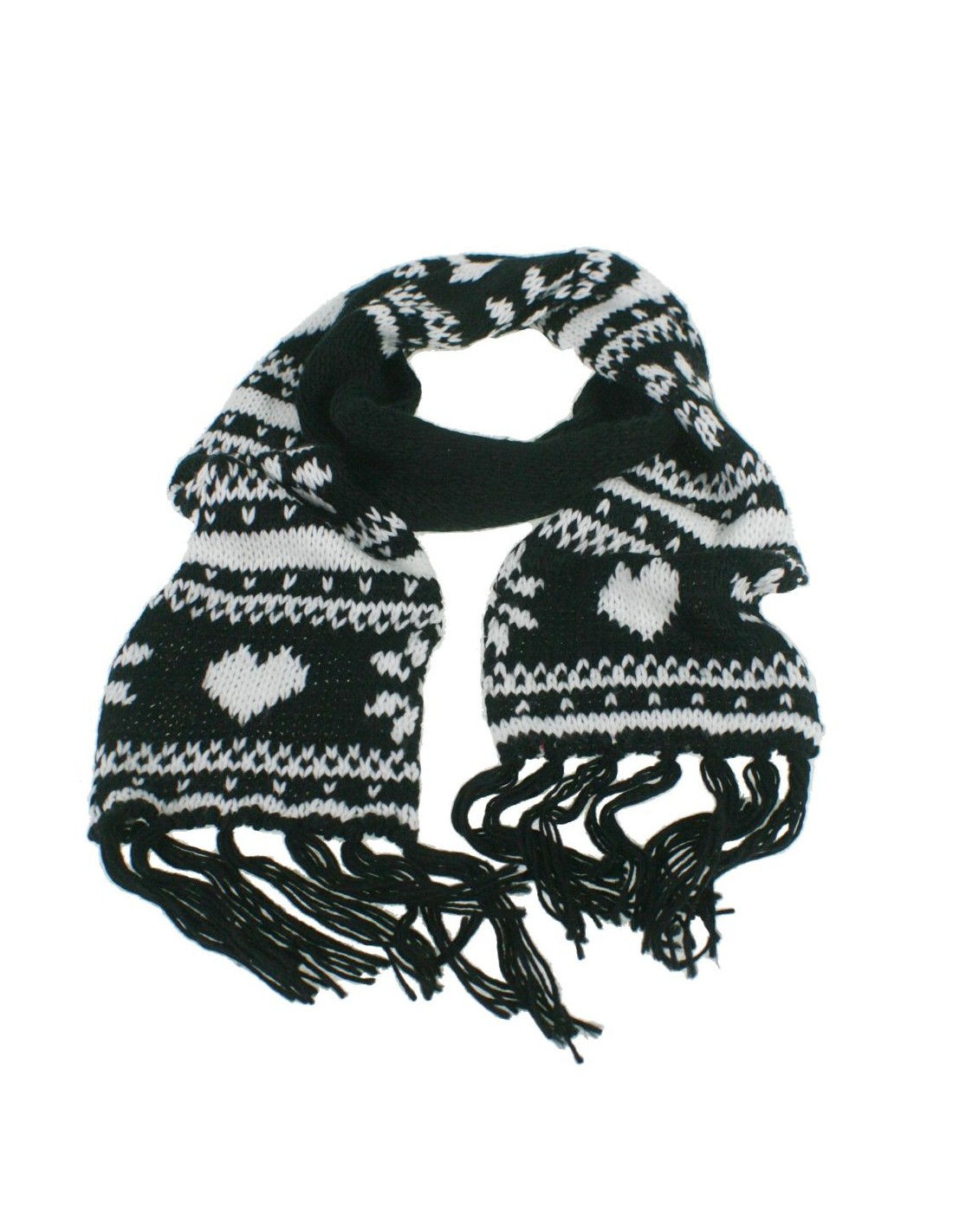 Bufanda de invierno color negro con dibujos nórdicos regalo original